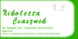nikoletta csasznek business card
